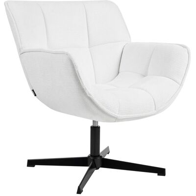 Beliani Fauteuil D'Appoint En Polyester Rembourré Siège Courbé Pivotant Blanc Auma - Publicité Beliani Fauteuil D'Appoint En Polyester Rembourré Siège Courbé Pivotant Blanc Auma - Publicité