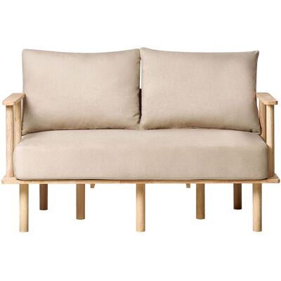Beliani Canapé Minimaliste 2 Places Beige - Sofá - Publicité Beliani Canapé Minimaliste 2 Places Beige - Sofá - Publicité