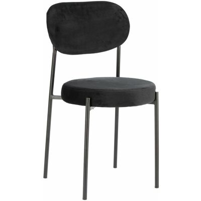 Sans Marque Fauteuil Rembourré Camile Velvet En Velours Noir - Publicité Sans Marque Fauteuil Rembourré Camile Velvet En Velours Noir - Publicité