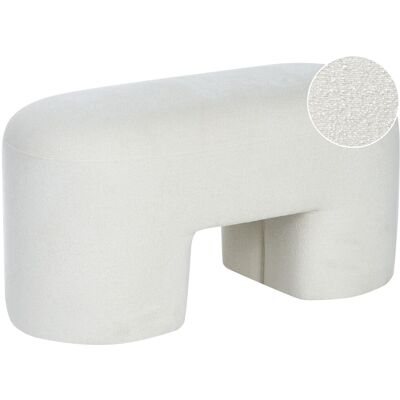 Beliani Banc Moderne En Bouclé Pouf Pieds Larges Accessoire Rembourré Salon Chambre Blan - Publicité Beliani Banc Moderne En Bouclé Pouf Pieds Larges Accessoire Rembourré Salon Chambre Blan - Publicité