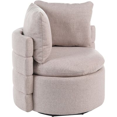 Beliani Fauteuil Retro En Tissu Dossier Incurvé Pivotant À 360° Avec Espace De Rangement - Publicité Beliani Fauteuil Retro En Tissu Dossier Incurvé Pivotant À 360° Avec Espace De Rangement - Publicité