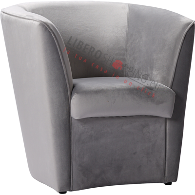 Liberoshopping Fauteuil En Velours Gris Pour Chambre Bureau - Publicité Liberoshopping Fauteuil En Velours Gris Pour Chambre Bureau - Publicité