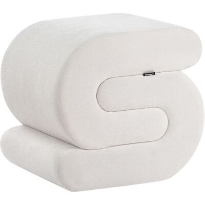 Beliani Pouf En Forme De S Repose Pied En Tissu Chenille Rembourré Blanc Cassé Arcadia - Publicité Beliani Pouf En Forme De S Repose Pied En Tissu Chenille Rembourré Blanc Cassé Arcadia - Publicité