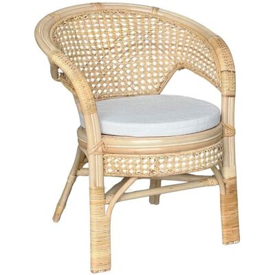 OKAFFAREFATTO Fauteuil Amanda en bambou et paille de Vienne style vintage - Publicité OKAFFAREFATTO Fauteuil Amanda en bambou et paille de Vienne style vintage - Publicité