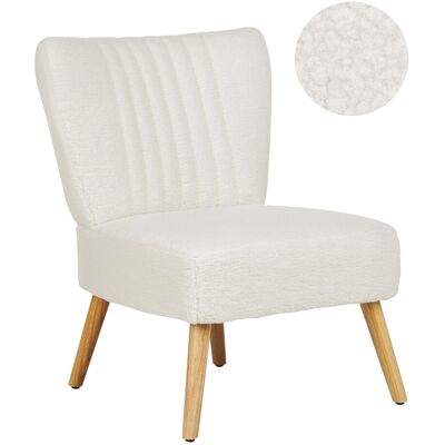 Beliani Fauteuil D'Appoint Moderne Sans Accoudoirs Avec Coutures Verticales En Tissu Bou - Publicité Beliani Fauteuil D'Appoint Moderne Sans Accoudoirs Avec Coutures Verticales En Tissu Bou - Publicité