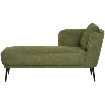 Beliani Chaise Longue À Droite Avec Coussin Méridienne De Salon En Tissu Vert Foncé - Publicité Beliani Chaise Longue À Droite Avec Coussin Méridienne De Salon En Tissu Vert Foncé - Publicité