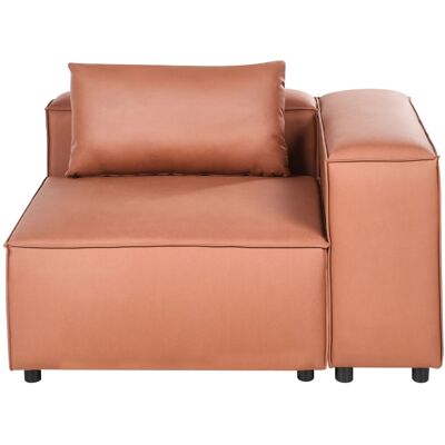 Beliani Siège D'Angle Moderne Minimaliste En Cuir Pu Marron Doré Brande - Publicité Beliani Siège D'Angle Moderne Minimaliste En Cuir Pu Marron Doré Brande - Publicité
