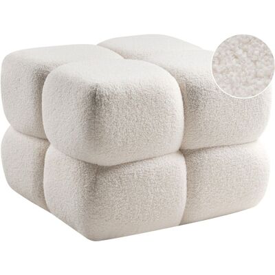 Beliani Pouf Moderne En Bouclé 60 X 60 Cm Forme Cubique Meuble De Chambre Blanc Cassé Ca - Publicité Beliani Pouf Moderne En Bouclé 60 X 60 Cm Forme Cubique Meuble De Chambre Blanc Cassé Ca - Publicité