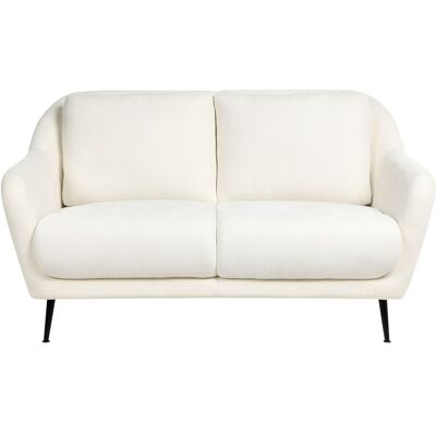 Beliani Canapé 2 Places Moderne En Tissu Chenille Pieds En Fer Noir Avec Accoudoirs Et A - Publicité Beliani Canapé 2 Places Moderne En Tissu Chenille Pieds En Fer Noir Avec Accoudoirs Et A - Publicité