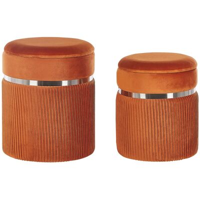 Beliani Poufs Style Glamour Et Élégant Avec Rangement 44/38cm Lot De 2 Camdenton - Publicité Beliani Poufs Style Glamour Et Élégant Avec Rangement 44/38cm Lot De 2 Camdenton - Publicité