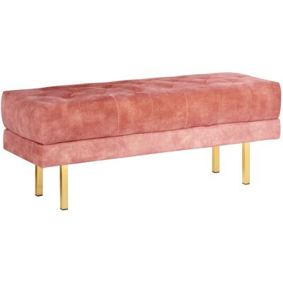 Beliani Banc En Velours Banquette De Lit Rembourré Glam Pouf Pieds En Métal Doré Rose - Publicité Beliani Banc En Velours Banquette De Lit Rembourré Glam Pouf Pieds En Métal Doré Rose - Publicité