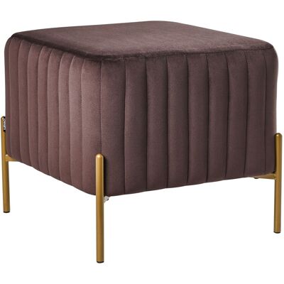 Beliani Pouf Repose-Pieds Carré En Velours Avec Pieds Métalliques Dorés Ottoman Glam Sty - Publicité Beliani Pouf Repose-Pieds Carré En Velours Avec Pieds Métalliques Dorés Ottoman Glam Sty - Publicité
