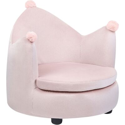 Beliani Revêtement en Velours Rose Pastel Chaise Enfant Couronne - Chaise - Publicité Beliani Revêtement en Velours Rose Pastel Chaise Enfant Couronne - Chaise - Publicité
