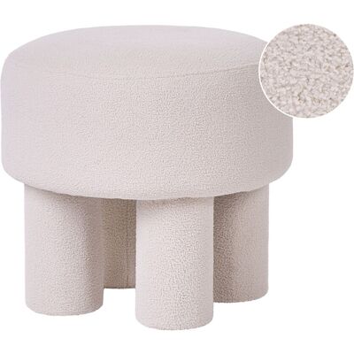 Beliani Pouf Ottoman Moderne Entièrement Rembourré Tissu Bouclé Style Cottage Rétro Blan - Publicité Beliani Pouf Ottoman Moderne Entièrement Rembourré Tissu Bouclé Style Cottage Rétro Blan - Publicité