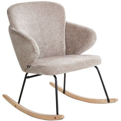 Beliani Fauteuil À Bascule Moderne En Tissu Assise En Polyester Pieds En Métal Patins Bo - Publicité Beliani Fauteuil À Bascule Moderne En Tissu Assise En Polyester Pieds En Métal Patins Bo - Publicité