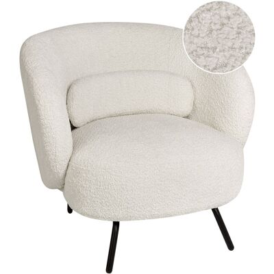 Fauteuil Makela Beliani Blanc Bouclé - Mobilier salon - Publicité Fauteuil Makela Beliani Blanc Bouclé - Mobilier salon - Publicité