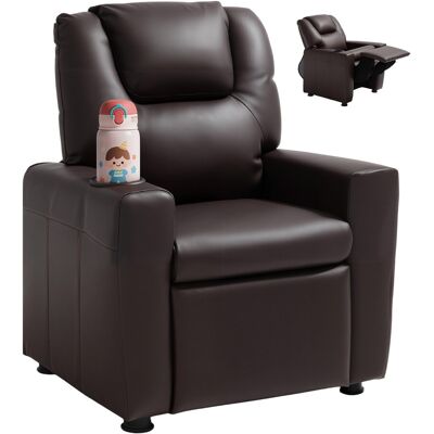 Vevor Fauteuil Inclinable Pour Enfants Chaise En Pu Avec Porte-Gobelet Marron - Publicité Vevor Fauteuil Inclinable Pour Enfants Chaise En Pu Avec Porte-Gobelet Marron - Publicité