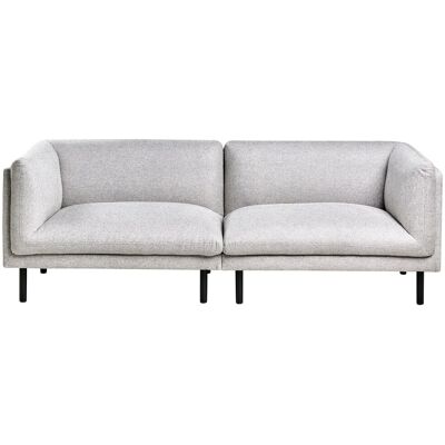 Beliani Canapé 3 Places Rembourré Pieds En Bois Mobilier Salon En Tissu Polyester Gris C - Publicité Beliani Canapé 3 Places Rembourré Pieds En Bois Mobilier Salon En Tissu Polyester Gris C - Publicité