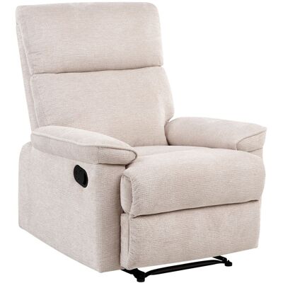 Beliani Fauteuil Inclinable Moderne Avec Repose-Pieds Et Dossier Réglable En Tissu Beige - Publicité Beliani Fauteuil Inclinable Moderne Avec Repose-Pieds Et Dossier Réglable En Tissu Beige - Publicité