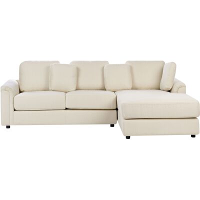 Canapé d'angle modulable en tissu beige Beliani Kohlo - Canapé - Publicité Canapé d'angle modulable en tissu beige Beliani Kohlo - Canapé - Publicité