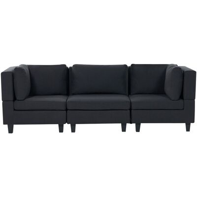 Canapé modulaire Beliani en tissu noir 3 places moderne - Publicité Canapé modulaire Beliani en tissu noir 3 places moderne - Publicité
