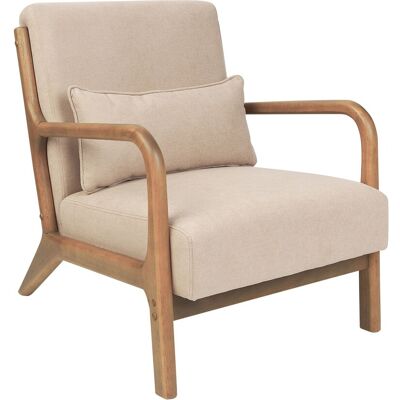 Beliani Fauteuil Rétro Classique Avec Accoudoirs Et Coussins Pieds En Bois D'Hévéa - Publicité Beliani Fauteuil Rétro Classique Avec Accoudoirs Et Coussins Pieds En Bois D'Hévéa - Publicité
