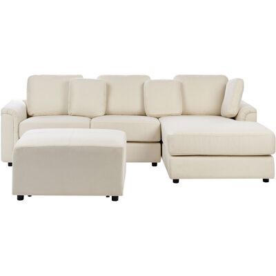 Canapé d'angle beige - Sofa moderne avec ottomane - Publicité Canapé d'angle beige - Sofa moderne avec ottomane - Publicité