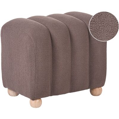 Beliani Pouf Ottoman Moderne À Rayures Tissu Bouclé Pieds En Bois Style Cottage Rétro Ma - Publicité Beliani Pouf Ottoman Moderne À Rayures Tissu Bouclé Pieds En Bois Style Cottage Rétro Ma - Publicité
