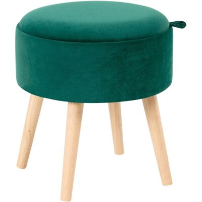 Beliani Tabouret Rembourré En Velours Glam Avec Plateau De Rangement Vert Émeraude Neely - Publicité Beliani Tabouret Rembourré En Velours Glam Avec Plateau De Rangement Vert Émeraude Neely - Publicité