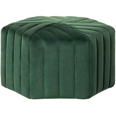 Beliani Pouf Décoratif Glamour En Forme D'Hexagone En Velours Vert Murietta - Publicité Beliani Pouf Décoratif Glamour En Forme D'Hexagone En Velours Vert Murietta - Publicité