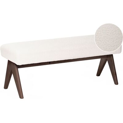 Beliani Banc De Lit Siège De Couloir Pieds En Bois Marron Foncé Revêtement Rembourré Bou - Publicité Beliani Banc De Lit Siège De Couloir Pieds En Bois Marron Foncé Revêtement Rembourré Bou - Publicité