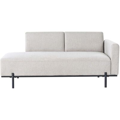 Beliani Chaise Longue À Droite Style Minimaliste Pieds Métallique En Faux Lin Gris Clair - Publicité Beliani Chaise Longue À Droite Style Minimaliste Pieds Métallique En Faux Lin Gris Clair - Publicité