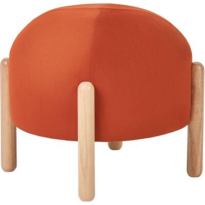 Beliani Repose-Pied Pouf En Velours Pieds En Bois Style Rétro Orange Helen - Publicité Beliani Repose-Pied Pouf En Velours Pieds En Bois Style Rétro Orange Helen - Publicité