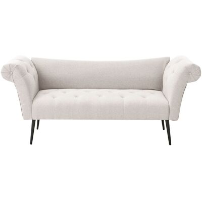 Beliani Chaise Longue En Tissu 2 Places Meuble De Salon Bureau Chambre Capitonné Beige C - Publicité Beliani Chaise Longue En Tissu 2 Places Meuble De Salon Bureau Chambre Capitonné Beige C - Publicité