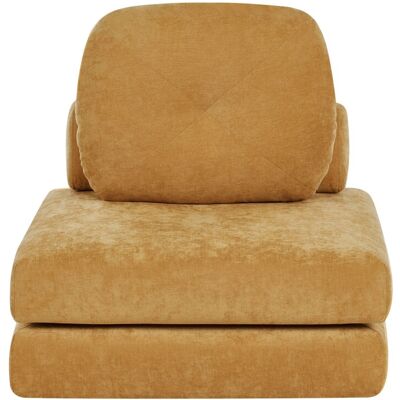 Beliani Canapé-Lit Simple Moderne Minimaliste En Tissu Avec Coussins Jaune Olden - Publicité Beliani Canapé-Lit Simple Moderne Minimaliste En Tissu Avec Coussins Jaune Olden - Publicité