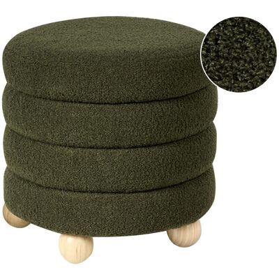 Beliani Pouf En Bouclé Pieds En Bois De Pin Assise Rembourrée Accessoire Pour La Maison - Publicité Beliani Pouf En Bouclé Pieds En Bois De Pin Assise Rembourrée Accessoire Pour La Maison - Publicité