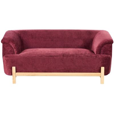 Beliani Canapé 2 Places En Tissu Chenille Pieds En Bois Rouge Bordeaux Alnor - Publicité Beliani Canapé 2 Places En Tissu Chenille Pieds En Bois Rouge Bordeaux Alnor - Publicité