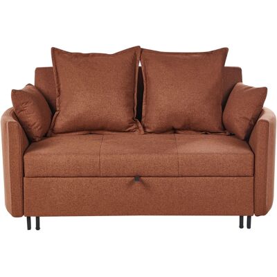 Beliani Canapé-Lit Moderne En Tissu 2 Places Fonction Couchage Accoudoirs Profilés Marro - Publicité Beliani Canapé-Lit Moderne En Tissu 2 Places Fonction Couchage Accoudoirs Profilés Marro - Publicité