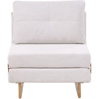 Beliani Fauteuil-Lit Simple En Tissu Rembourré Pour 1 Personne Dépliable Blanc Cassé Jer - Publicité Beliani Fauteuil-Lit Simple En Tissu Rembourré Pour 1 Personne Dépliable Blanc Cassé Jer - Publicité