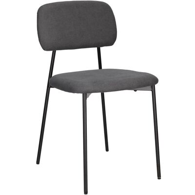 Sans Marque Fauteuil Rembourré Esther, Gris Foncé, Piètement En Métal - Publicité Sans Marque Fauteuil Rembourré Esther, Gris Foncé, Piètement En Métal - Publicité