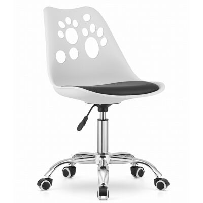 Sans Marque Fauteuil Pivotant Reno - Noir Et Blanc - Publicité Sans Marque Fauteuil Pivotant Reno - Noir Et Blanc - Publicité