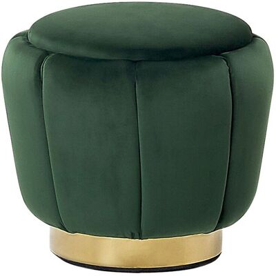 Beliani Pouf Décoratif Glamour Avec Base Dorée En Velours Vert Foncé Irving - Publicité Beliani Pouf Décoratif Glamour Avec Base Dorée En Velours Vert Foncé Irving - Publicité