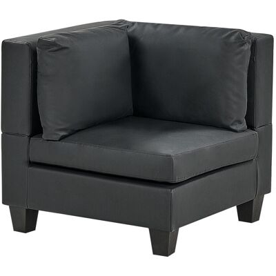 Beliani Module D'Angle 1 Place Pour Canapé Modulable Avec Coussin En Cuir Pu Noir - Publicité Beliani Module D'Angle 1 Place Pour Canapé Modulable Avec Coussin En Cuir Pu Noir - Publicité