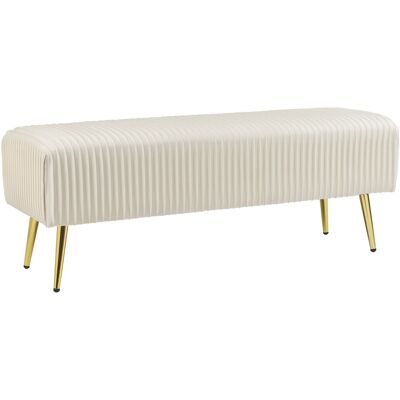 Beliani Banquette D'Intérieur Glamour Pieds En Métal Dorés En Velours Crème Paterson - Publicité Beliani Banquette D'Intérieur Glamour Pieds En Métal Dorés En Velours Crème Paterson - Publicité