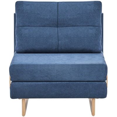 Beliani Fauteuil-Lit Simple En Tissu Rembourré Pour 1 Personne Dépliable Bleu Jerslev - Publicité Beliani Fauteuil-Lit Simple En Tissu Rembourré Pour 1 Personne Dépliable Bleu Jerslev - Publicité