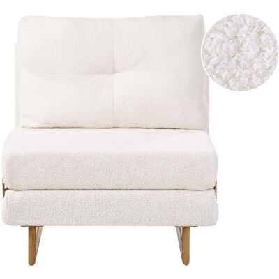 Beliani Fauteuil-Lit Simple En Bouclé Rembourré Pour 1 Personne Dépliable Blanc Cassé Je - Publicité Beliani Fauteuil-Lit Simple En Bouclé Rembourré Pour 1 Personne Dépliable Blanc Cassé Je - Publicité