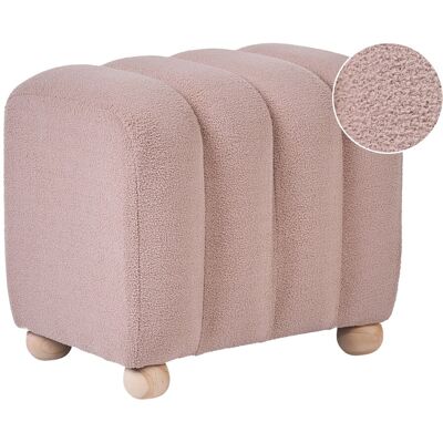Beliani Pouf Ottoman Moderne À Rayures Tissu Bouclé Pieds En Bois Style Cottage Rétro Be - Publicité Beliani Pouf Ottoman Moderne À Rayures Tissu Bouclé Pieds En Bois Style Cottage Rétro Be - Publicité