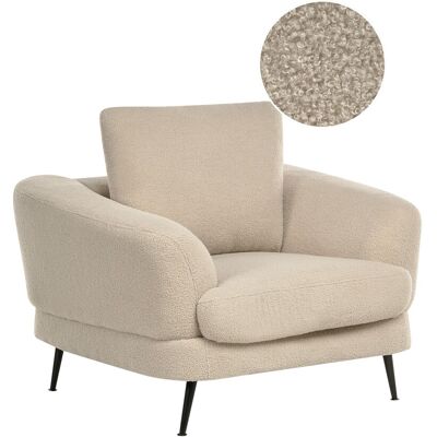 Beliani Fauteuil En Tissu Bouclé Avec Accoudoirs Et Pieds En Fer Meuble De Salon Beige C - Publicité Beliani Fauteuil En Tissu Bouclé Avec Accoudoirs Et Pieds En Fer Meuble De Salon Beige C - Publicité