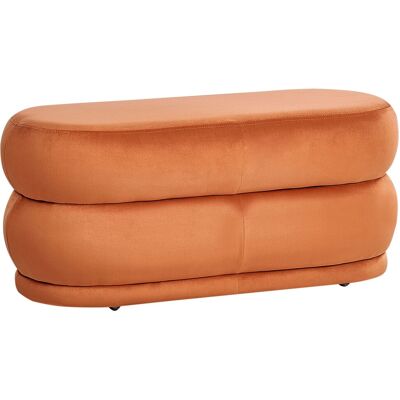 Beliani Banquette Moderne Pouf D'Appoint Rembourré En Velours Orange Ellendale - Publicité Beliani Banquette Moderne Pouf D'Appoint Rembourré En Velours Orange Ellendale - Publicité