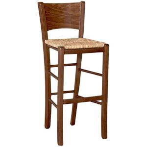 Okaffarefatto Tabouret De Bar Lucy H 73 Cm En Bois De Noyer Foncé Avec Assise En Paille - Publicité Okaffarefatto Tabouret De Bar Lucy H 73 Cm En Bois De Noyer Foncé Avec Assise En Paille - Publicité